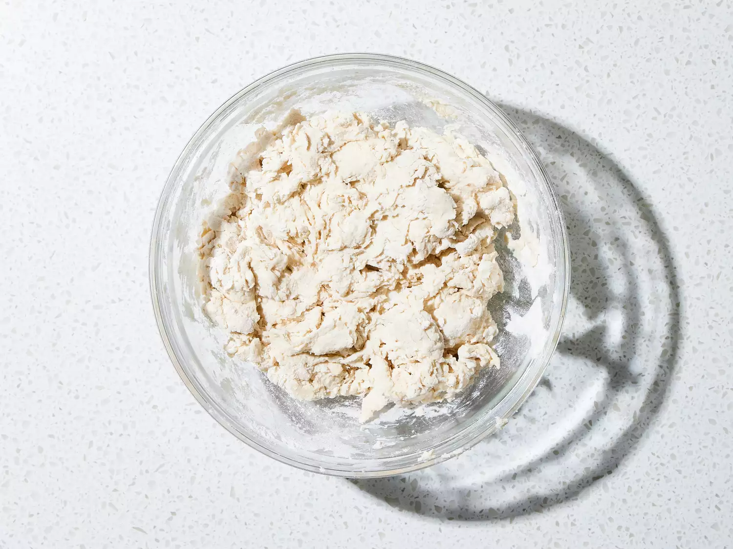dough ingredients combined in a bowl