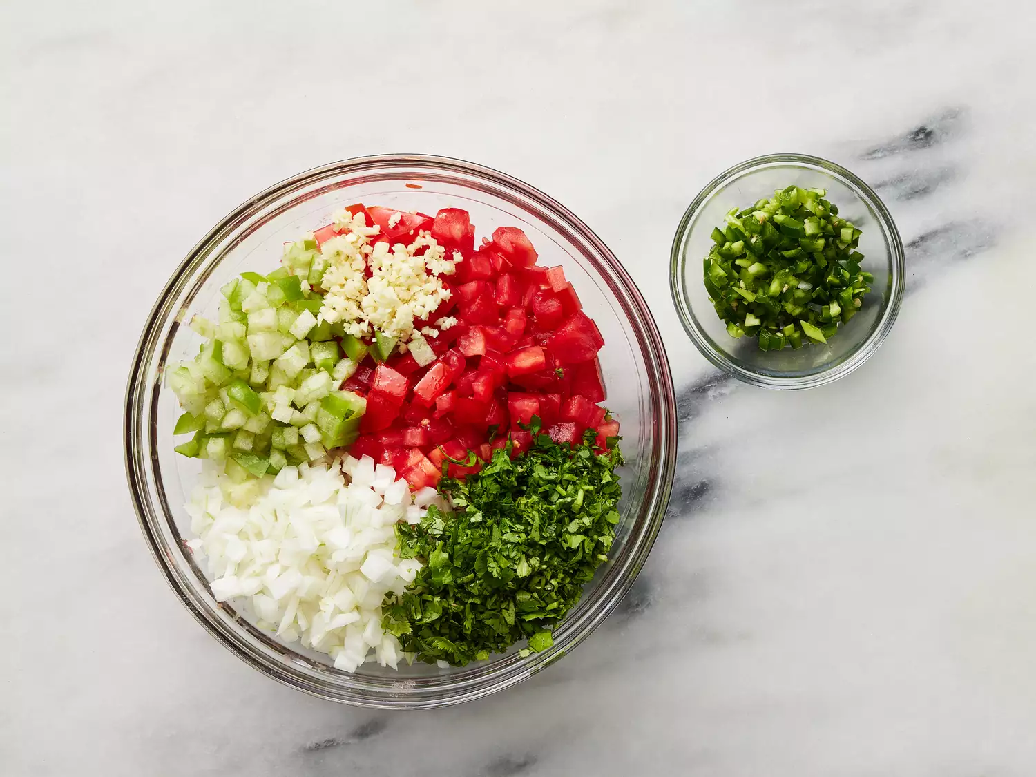 All ingredients placed in a large mixing bowl.