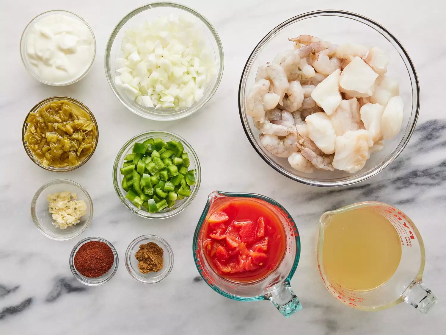 all ingredients gathered to make spicy fish soup