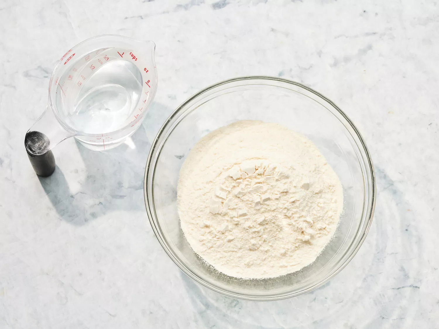 ingredients gathered to make corn tortillas. 