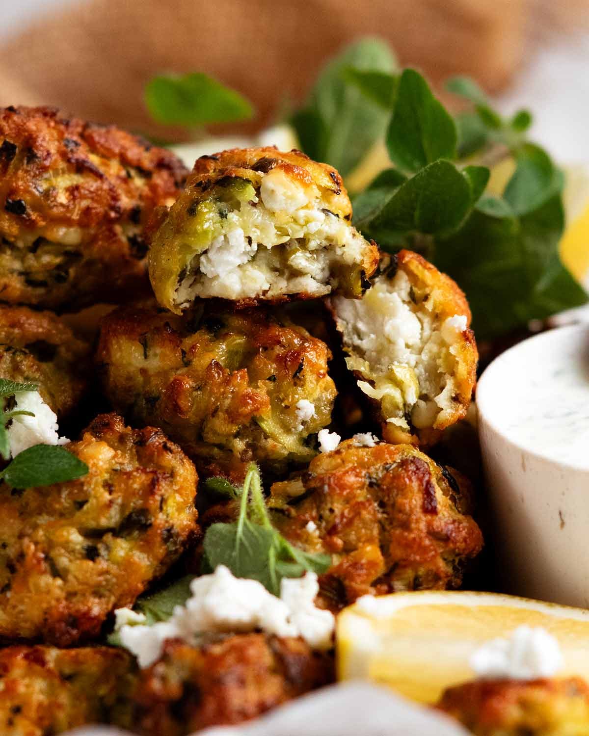 Greek Zucchini Tots (Mini Fritters) Recipe Greek Zucchini Tots - Mini Fritters