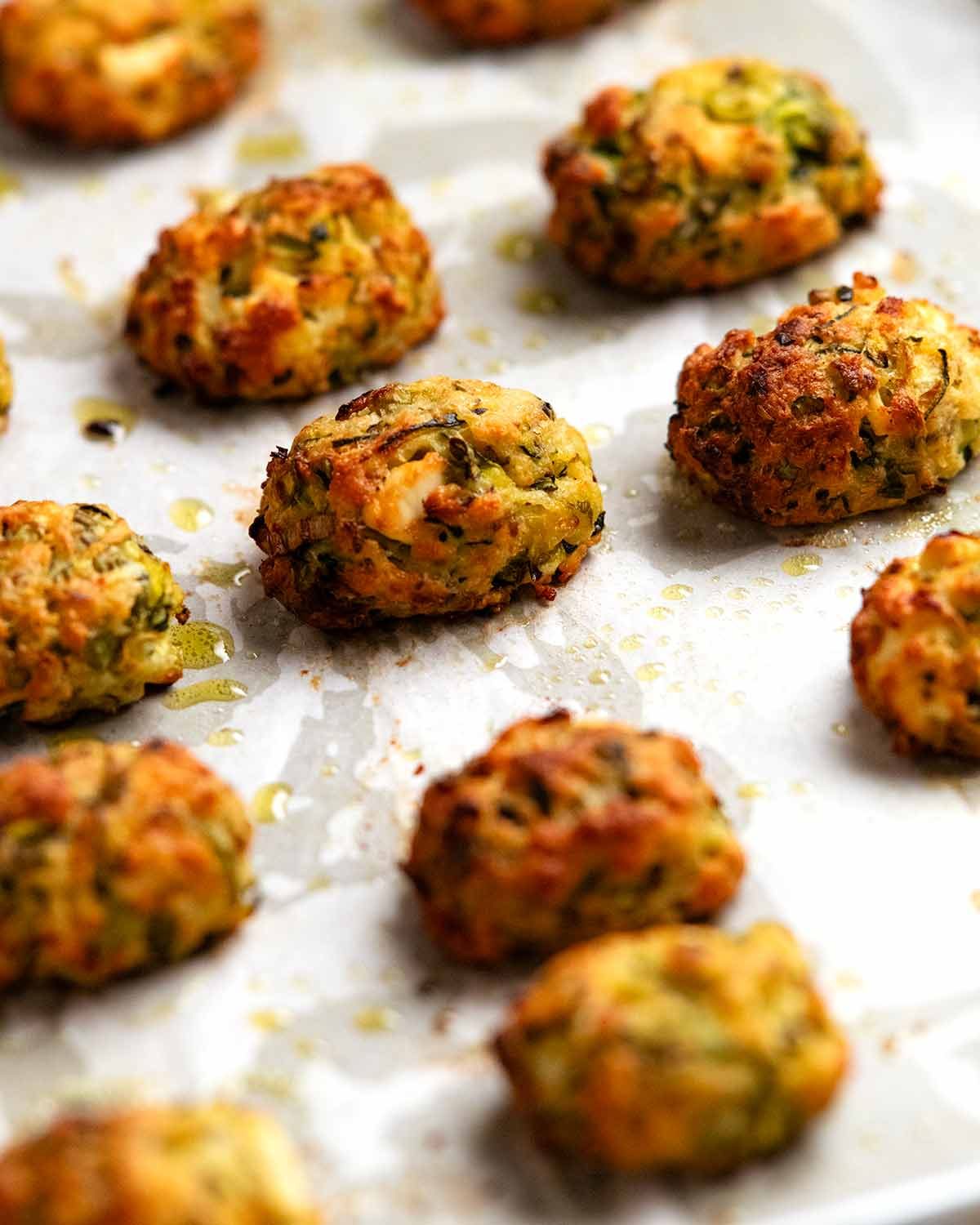 Greek Zucchini Tots (Mini Fritters) Recipe Greek Zucchini Tots - Mini Fritters