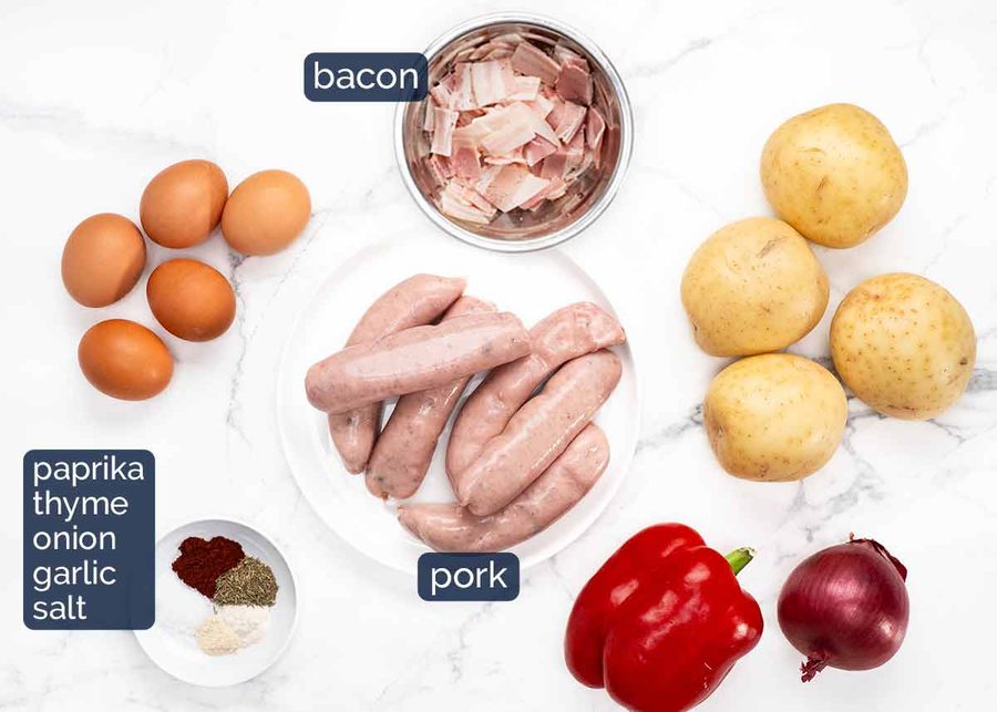 Baked sausage breakfast hash Recipe