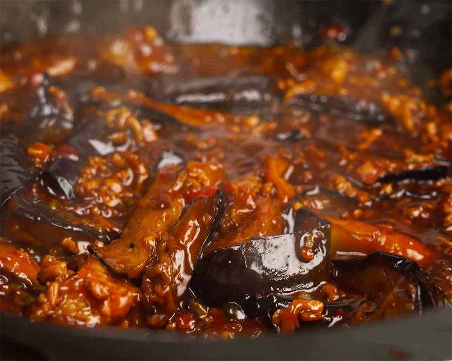 Chinese eggplant and minced pork – spicy Sichuan food! Recipe