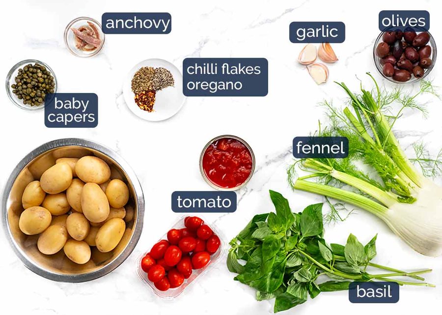 Puttanesca fish tray bake Recipe
