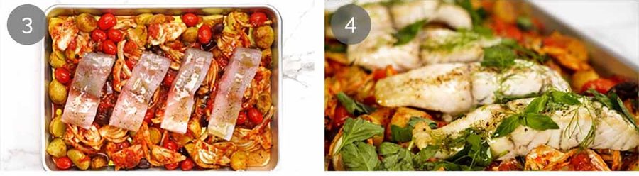 Puttanesca fish tray bake Recipe