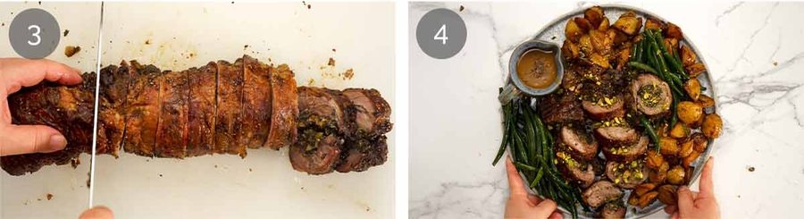 Slow-roast Easter stuffed lamb Recipe