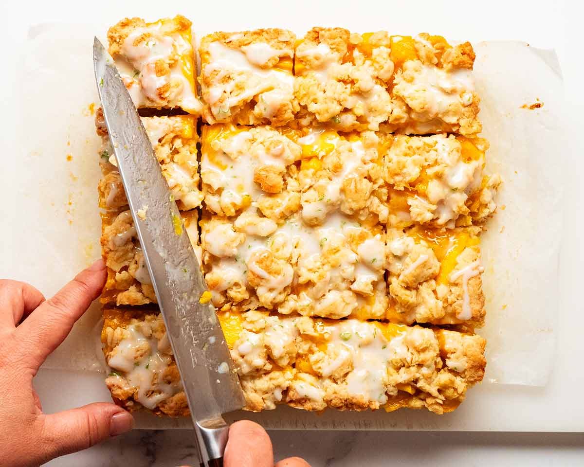 Mango bars with lime glaze Recipe Mango bars with lime drizzle