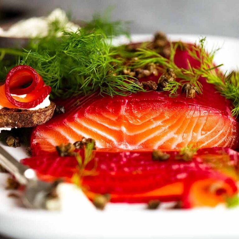 Beetroot Cured Salmon (Gin or Vodka) Recipe