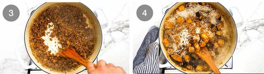 One-pot Moussaka beef rice pilaf Recipe