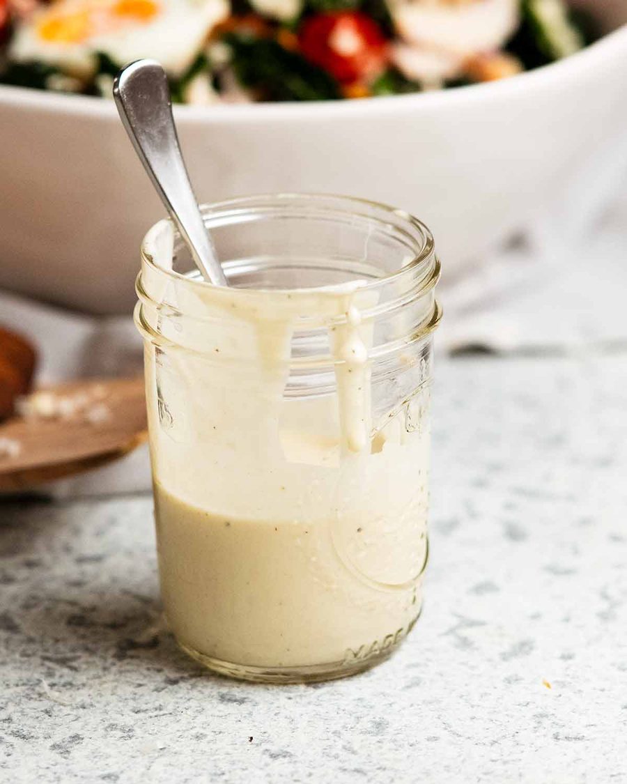 The most amazing Chicken Kale Salad Recipe Tahini dressing for Chicken Kale salad