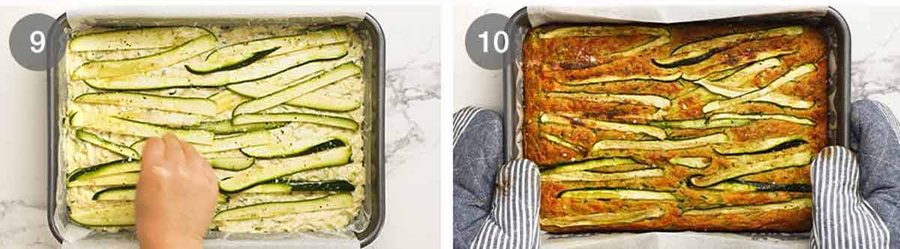 Zucchini cheese muffin slab Recipe
