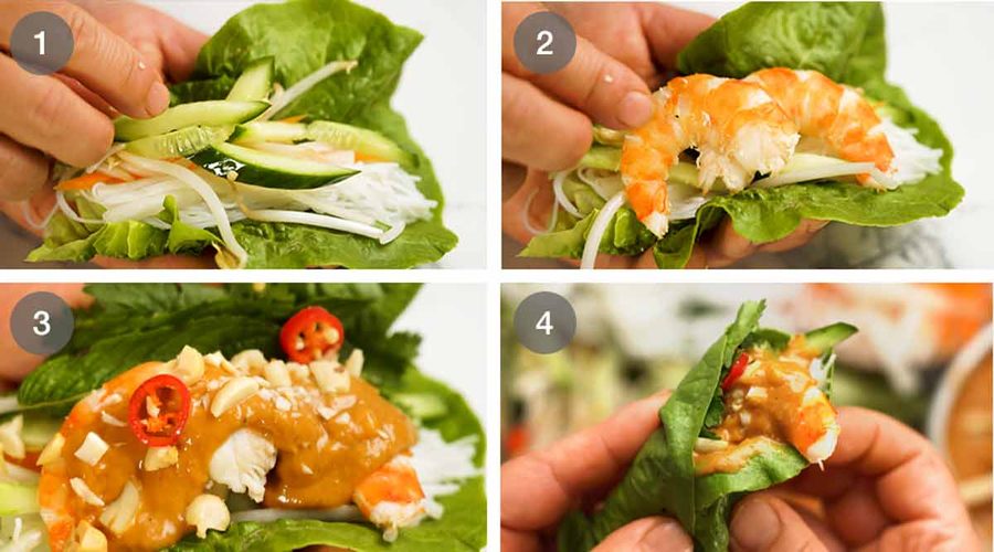 Vietnamese Lettuce Wraps with Peanut Sauce Recipe