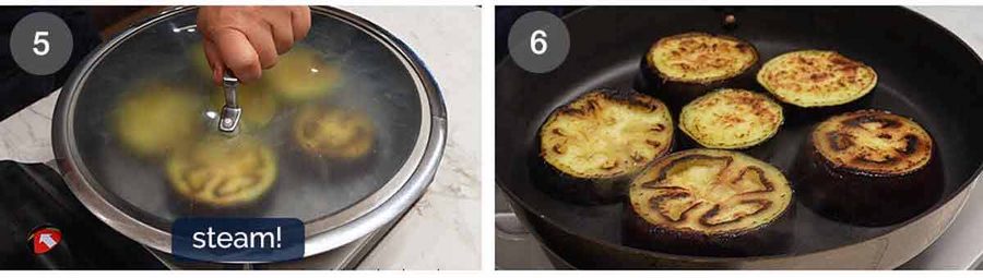 Almost no-oil Pan Fried Eggplant Recipe