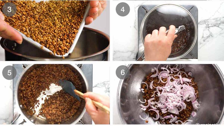 Farro Salad with Sizzled Dressing Recipe