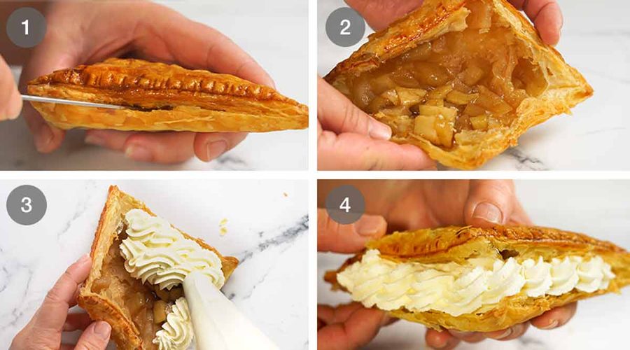 Apple Turnovers – with cream filled option Recipe