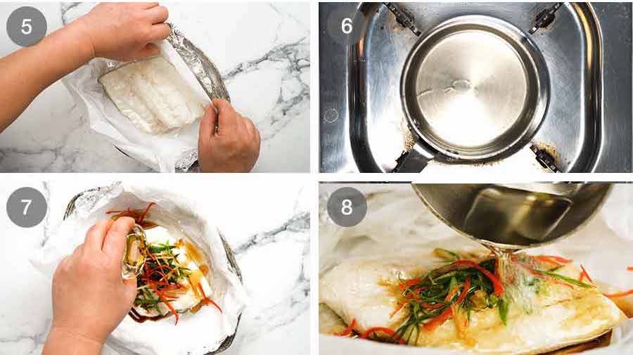 Sizzling Ginger Steamed Fish Recipe How to make Sizzling ginger fish