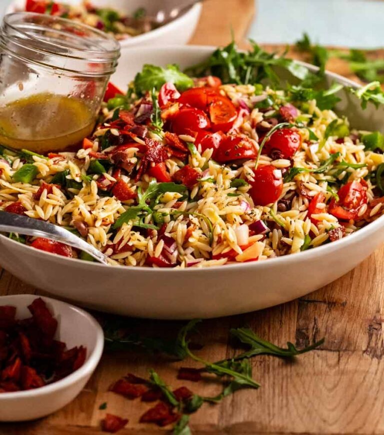 Risoni/Orzo Salad with Crispy Salami Bits Recipe