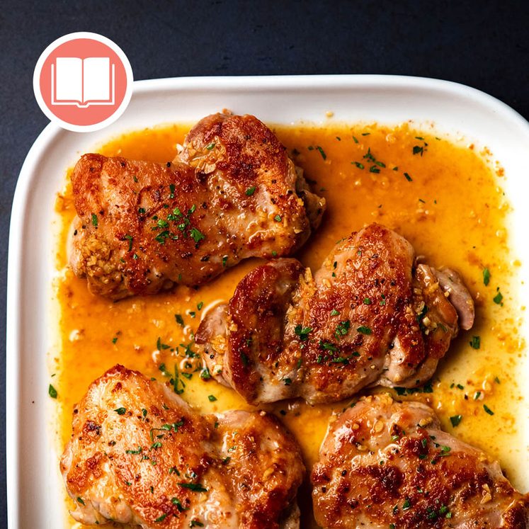 Crispy Garlic Chicken Thighs from RecipeTin Eats 