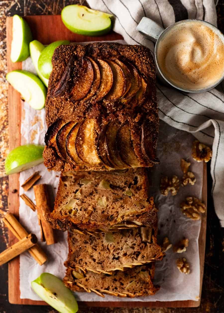 Cinnamon Apple Bread Recipe Overhead photo of Cinnamon Apple Bread