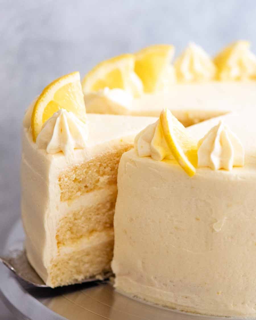 Lemon Cake with Fluffy, Less-Sweet Lemon Frosting Recipe Lemon Cake with Fluffy, Less-Sweet Lemon Frosting Recipe