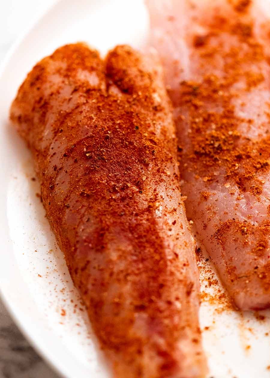 Fish Seasoning (great all-rounder) Recipe Raw flathead fillets with Fish Seasoning - Spice Rub for Fish