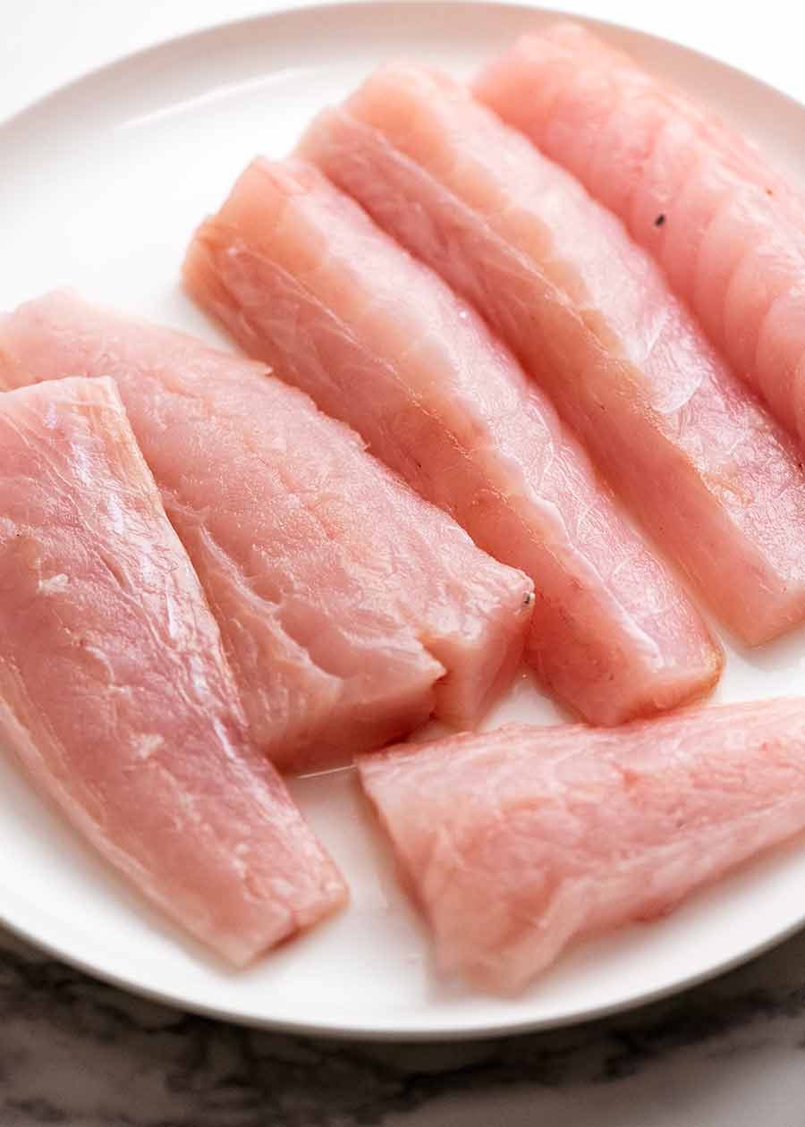 Fish Seasoning (great all-rounder) Recipe Plate of raw flathead fillets