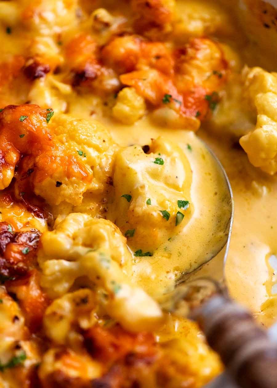 Cauliflower Cheese Recipe Close up of Cauliflower Cheese