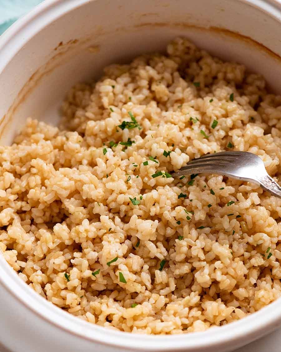 How to Cook Brown Rice Recipe Baked brown short grain rice