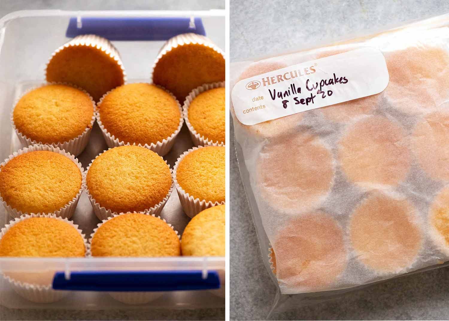 Vanilla Cupcakes (that actually stay moist) Recipe Photo showing how to store Vanilla Cupcakes