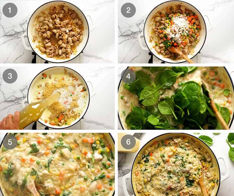 Quick Chicken & Vegetable Risoni recipe (Orzo) Recipe How to make Creamy Chicken Vegetable Risoni / Orzo recipe