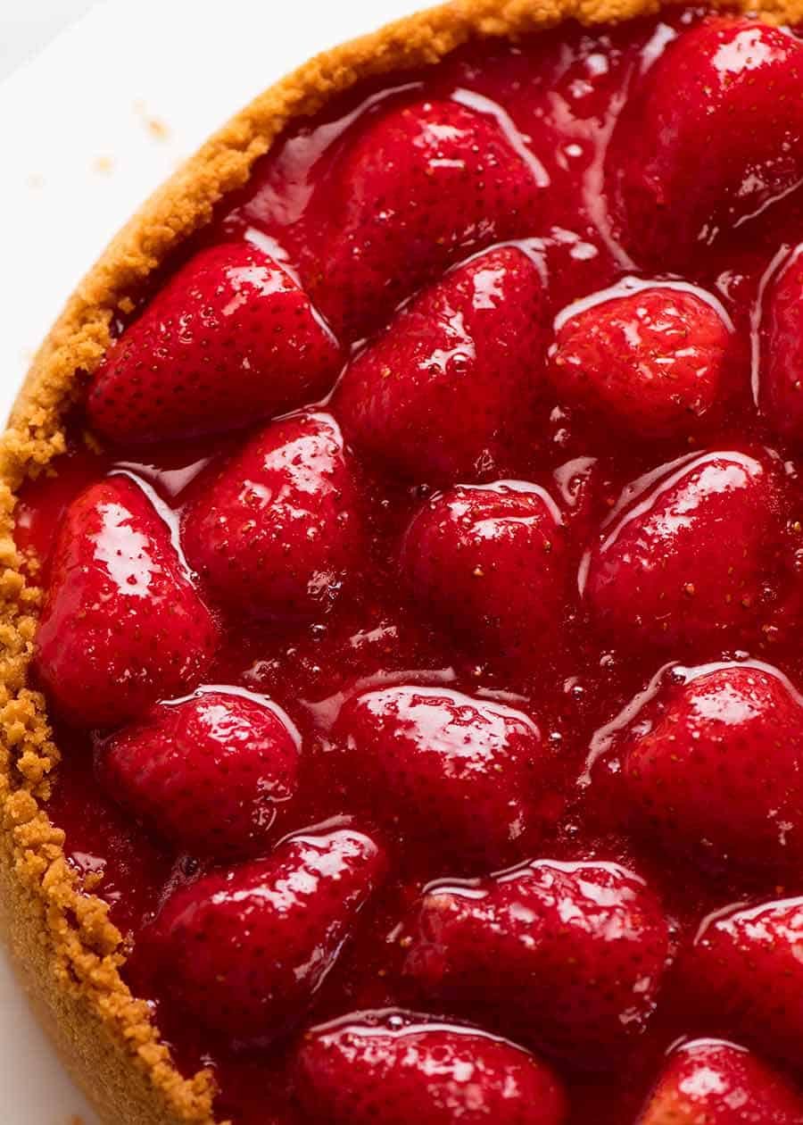 Close up of Strawberry Topping Sauce for Strawberry Cheesecake