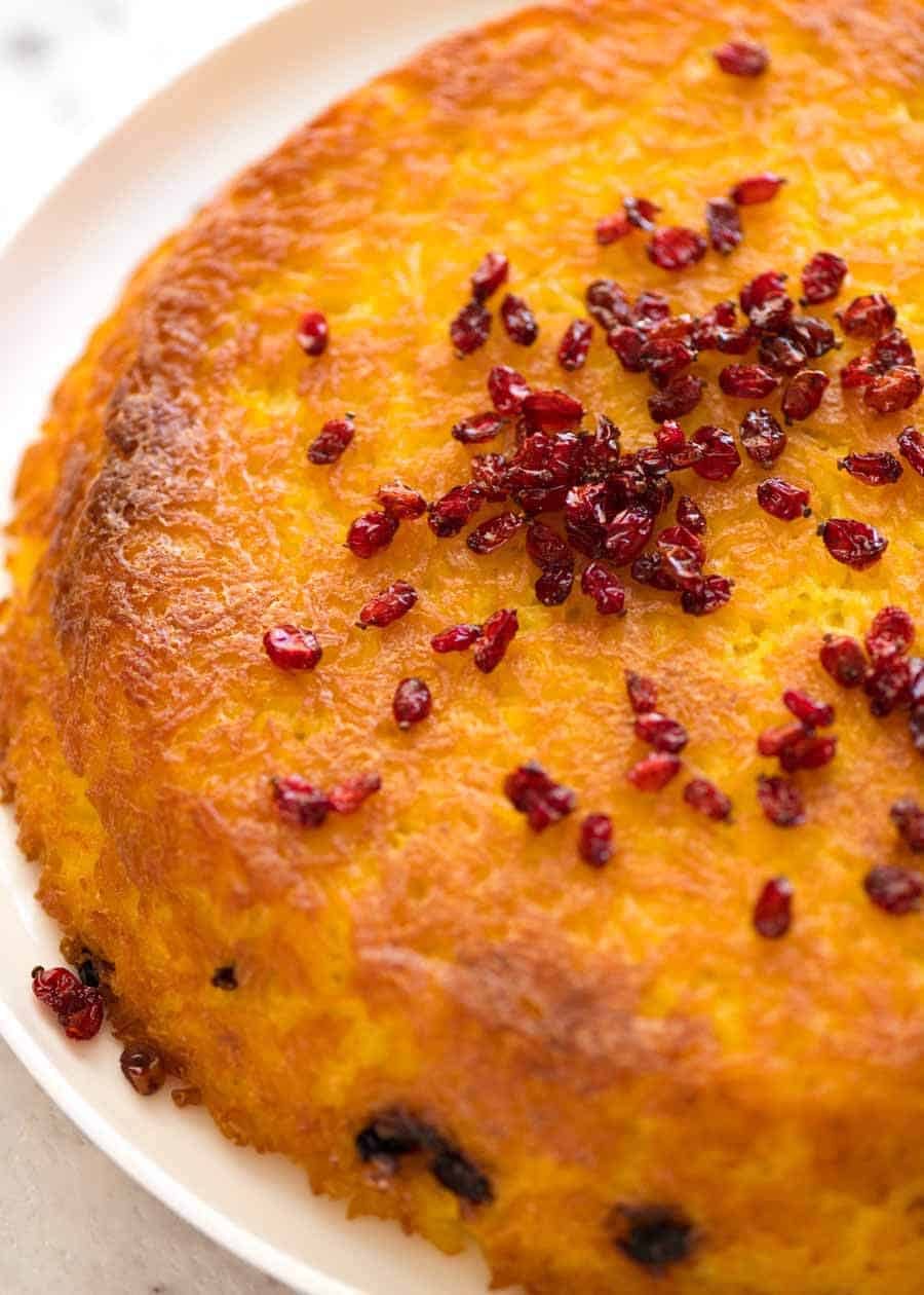 Persian Saffron Rice (Tachin)