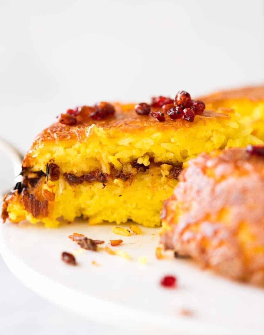 Persian Saffron Rice (Tachin)