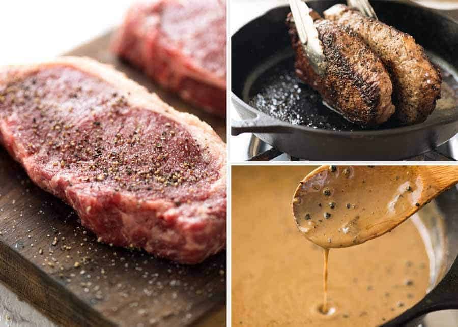 Steak with Creamy Peppercorn Sauce Recipe Preparation of Steak with Creamy Peppercorn Sauce