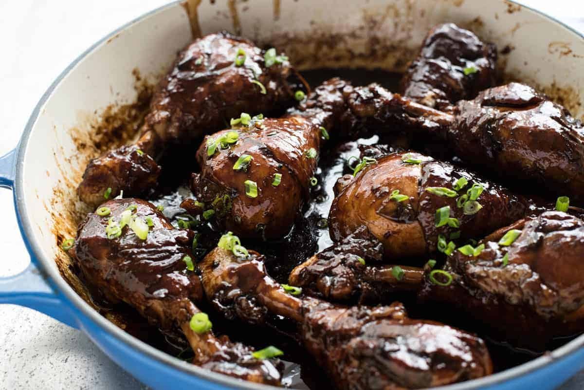 5 Ingredient Sticky Stove Top Balsamic Chicken Drumsticks Recipe Sticky Balsamic Chicken Drumsticks - Made on the stove, and all you need is chicken, balsamic, soy sauce, sugar and garlic. The glaze is incredible!