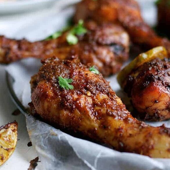 Jamaican Jerk Chicken Drumsticks with Caribbean Rice with Peas (Beans) Recipe