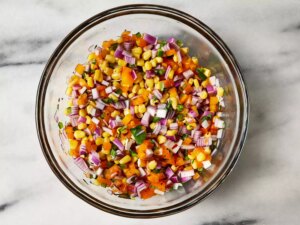 All ingredients mixed together in a large bowl.