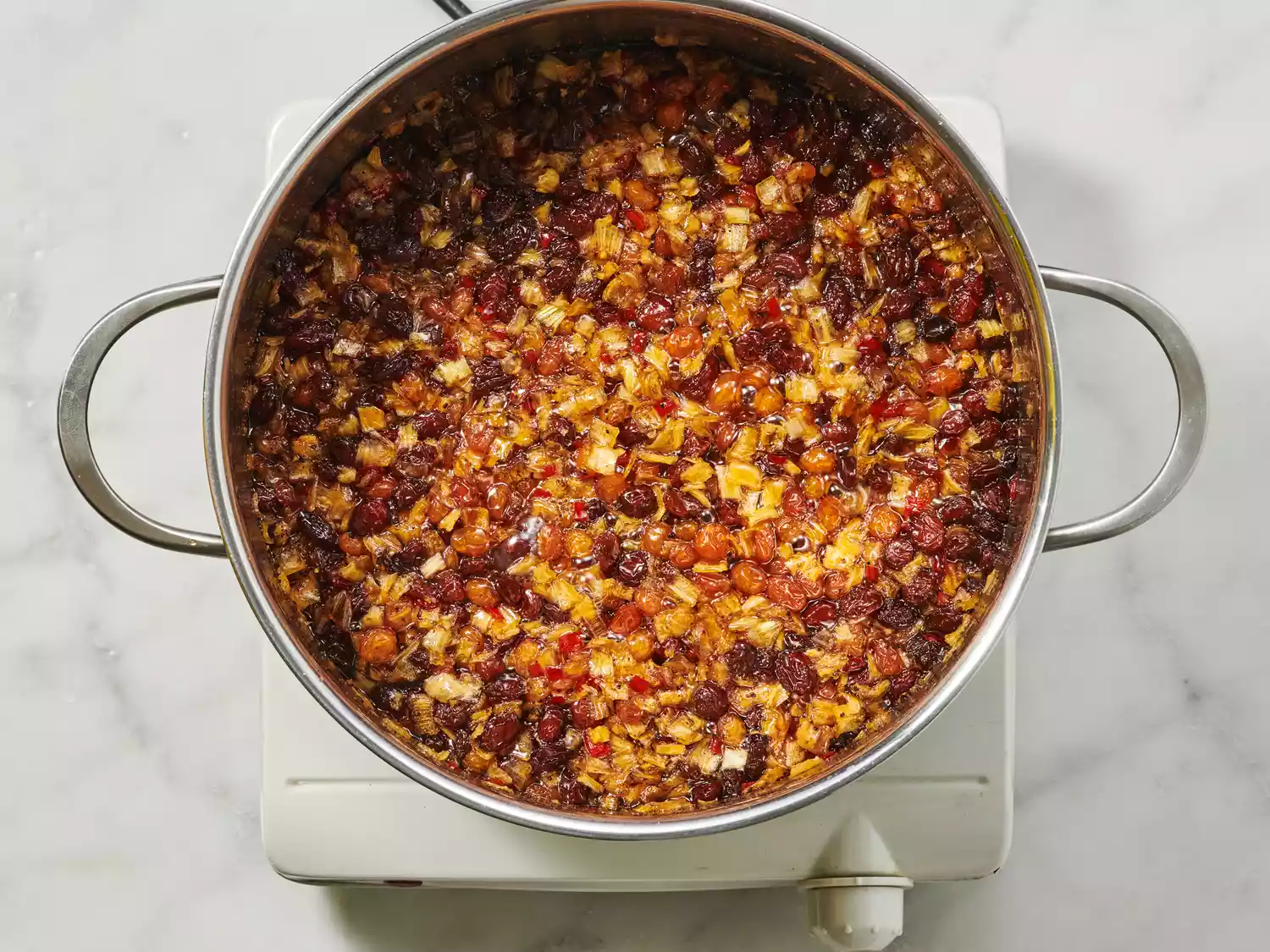 more ingredients added to the stock pot