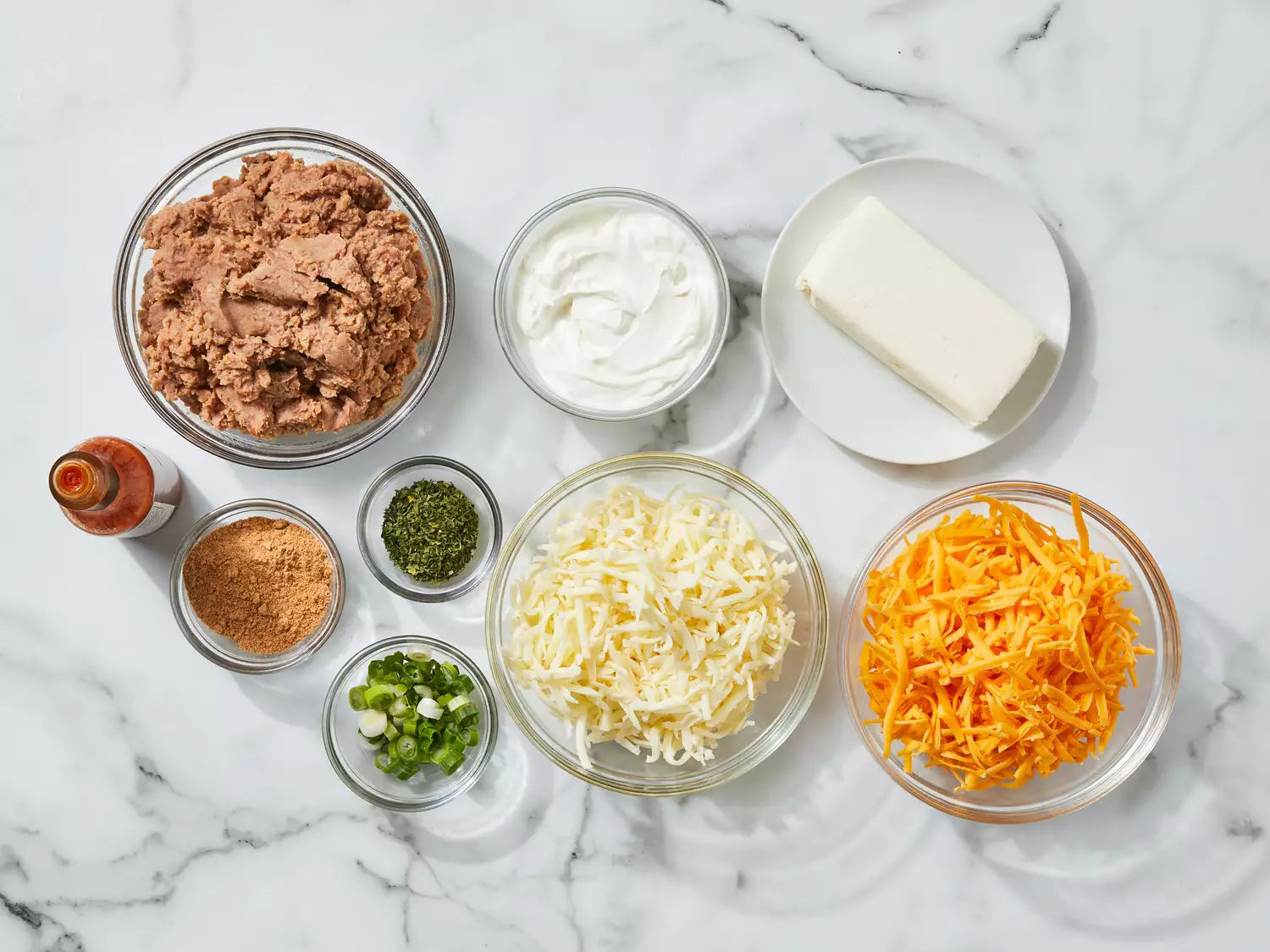 all ingredients gathered in bowls 
