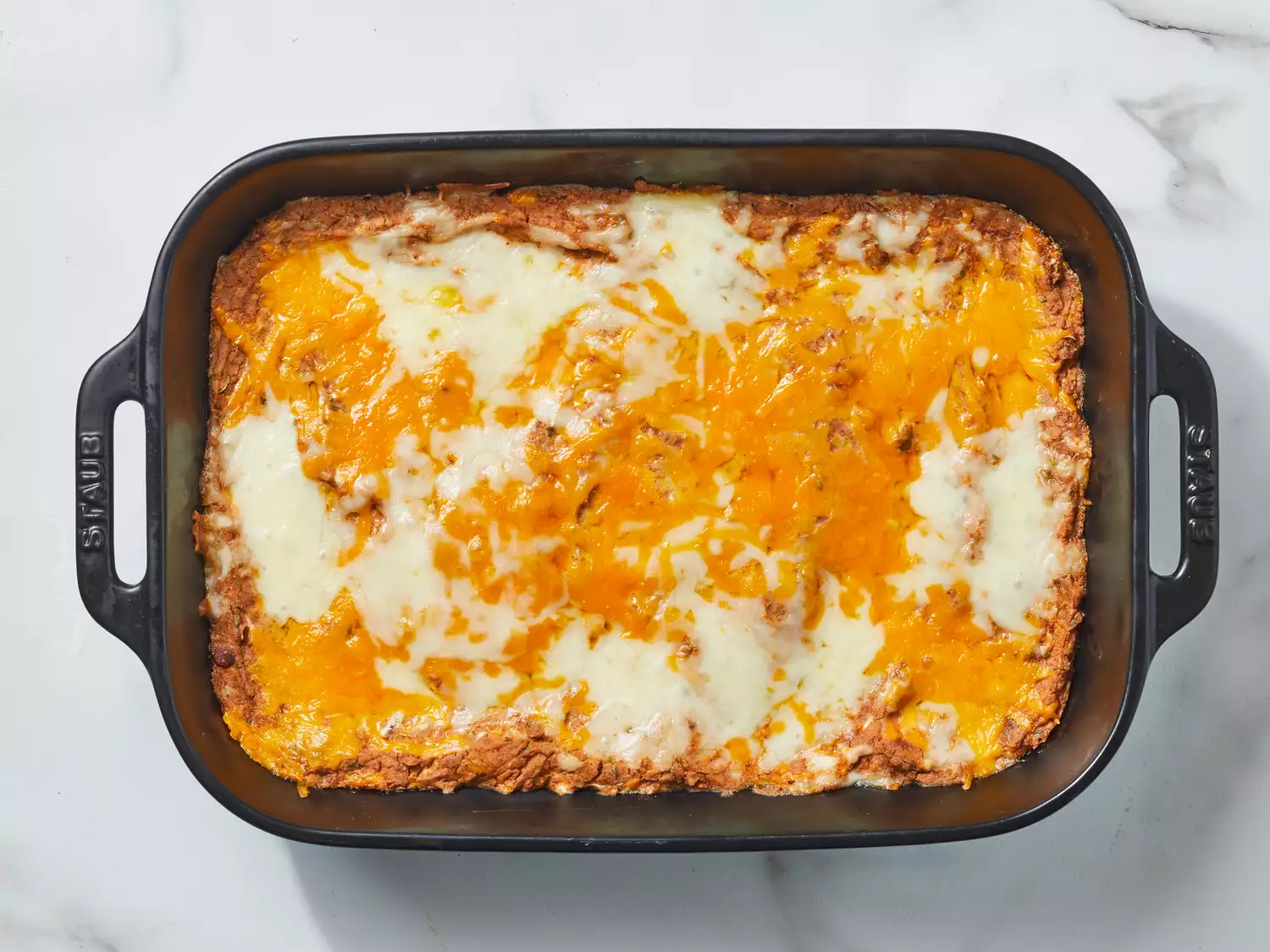 bean dip baked until hot and bubbly