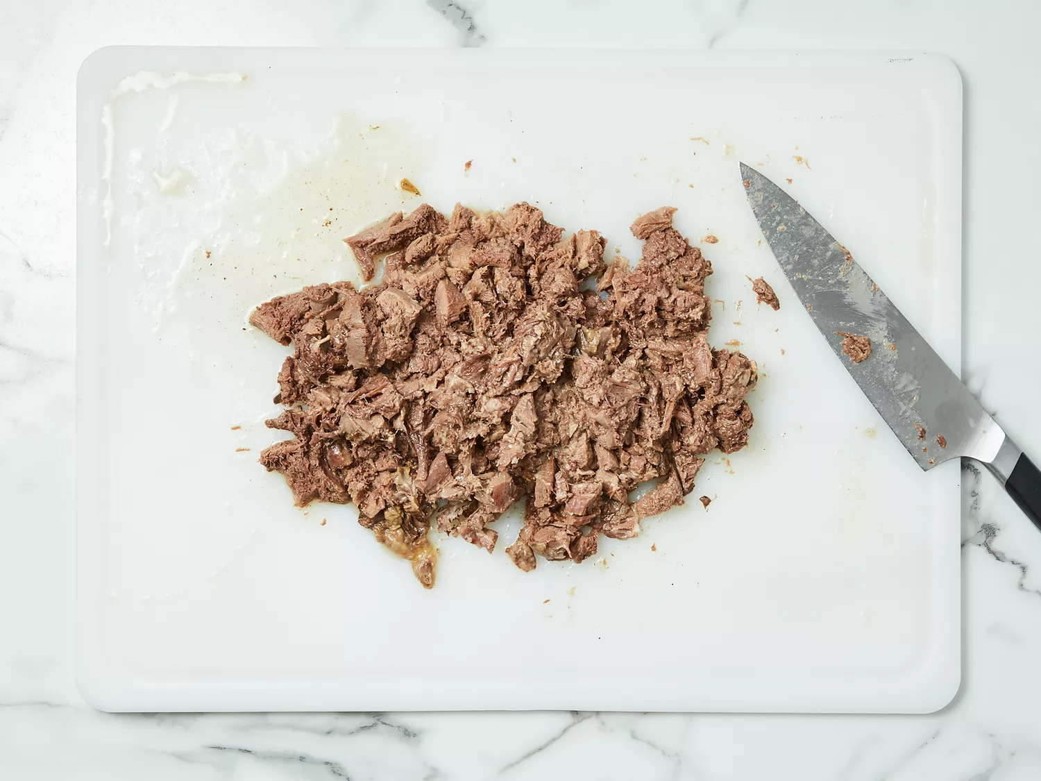 Beef tongue chopped into bite-sized pieces.