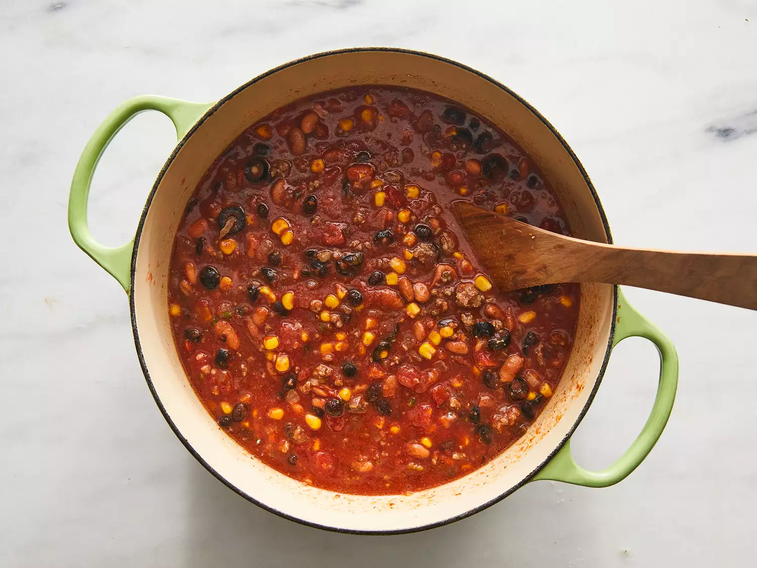 Put in the rest of the ingredients, bringing to a boil and then simmering.