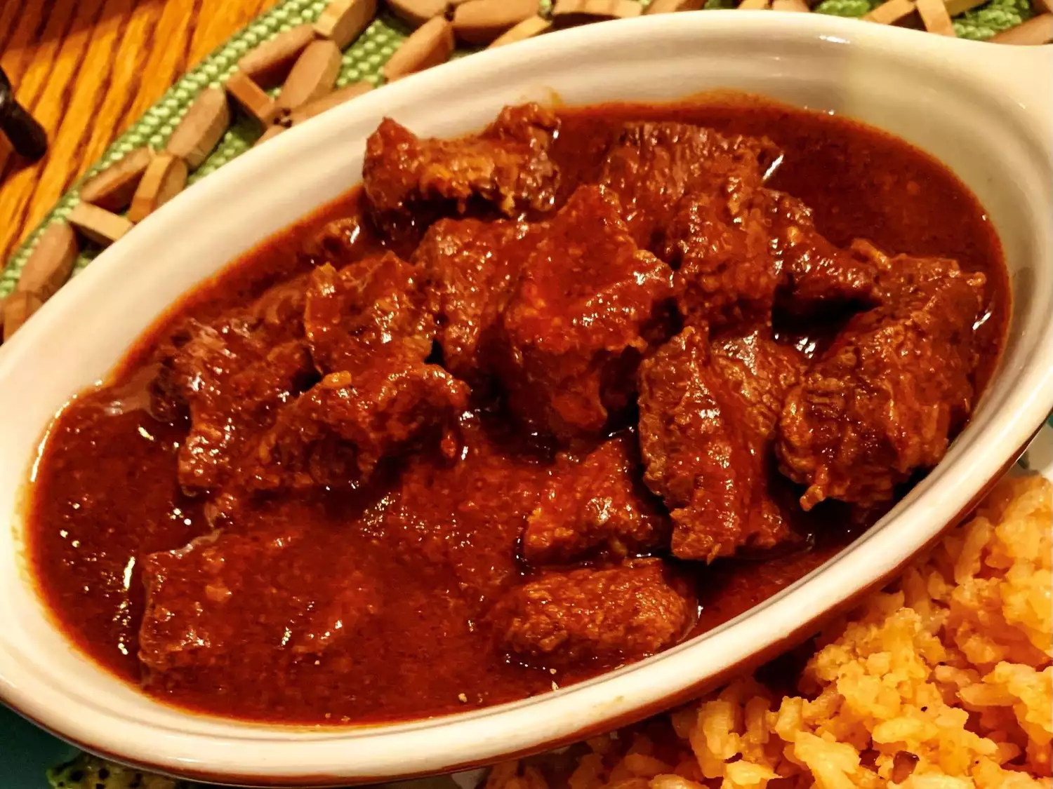 Beef chili in a dish