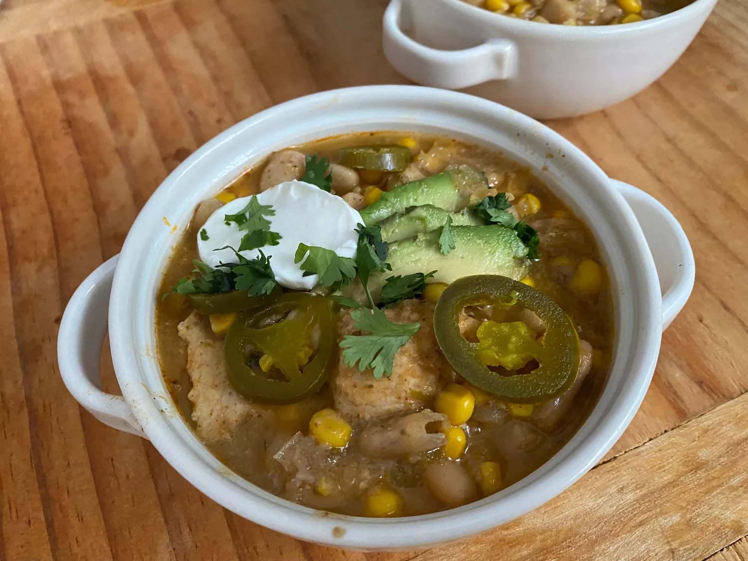 Slow cooker white bean chicken chili