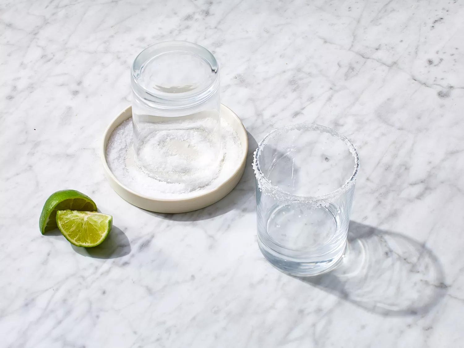 glasses rimmed with salt