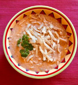 Creamy chicken tortilla soup