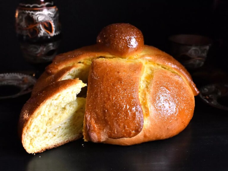Pan de los muertos mexican yeast bread made for all saints day