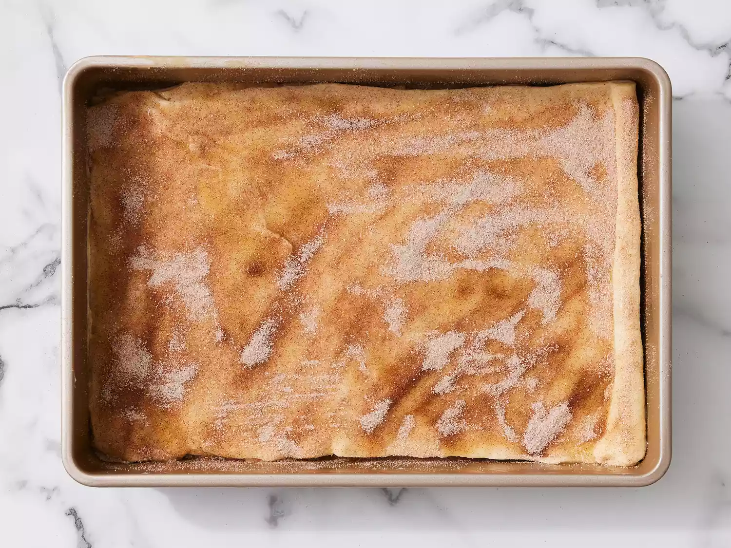 top layer dusted with cinnamon sugar. 
