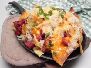 Reuben nachos for two